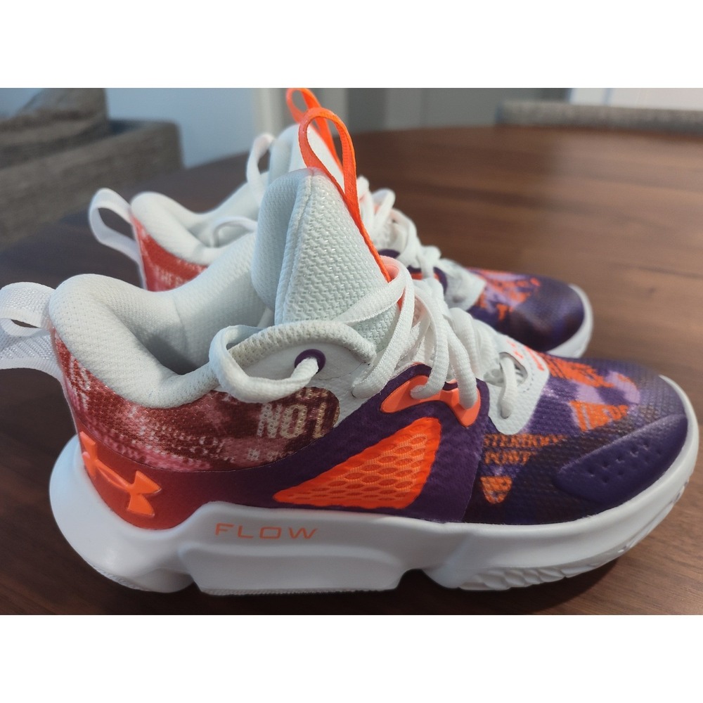 Under Armour Flow Breakthru 4 IWD Basketball Shoes Purple Orange 3026291-100 5